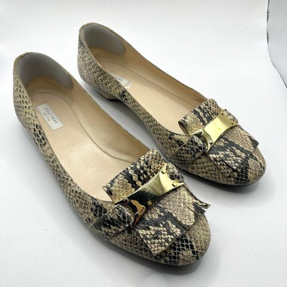 Cole Haan Women's Margarite Roccia Snake PR Ballet Flat Style W09364 Size 7.5B - Picture 1 of 6